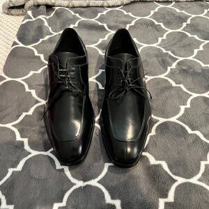 SALVATORE FERRAGAMO LANIER MENS LACE UP OXFORD LOAFER- SIZE 8.5EEE IN BLACK